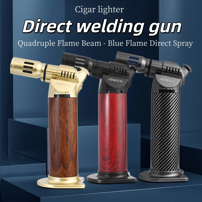 

New Metal Multifunctional Direct Blue Flame Gas Lighter, Adjustable Flame Size, Exquisite Gift Box Packaging Suitable For Giftin