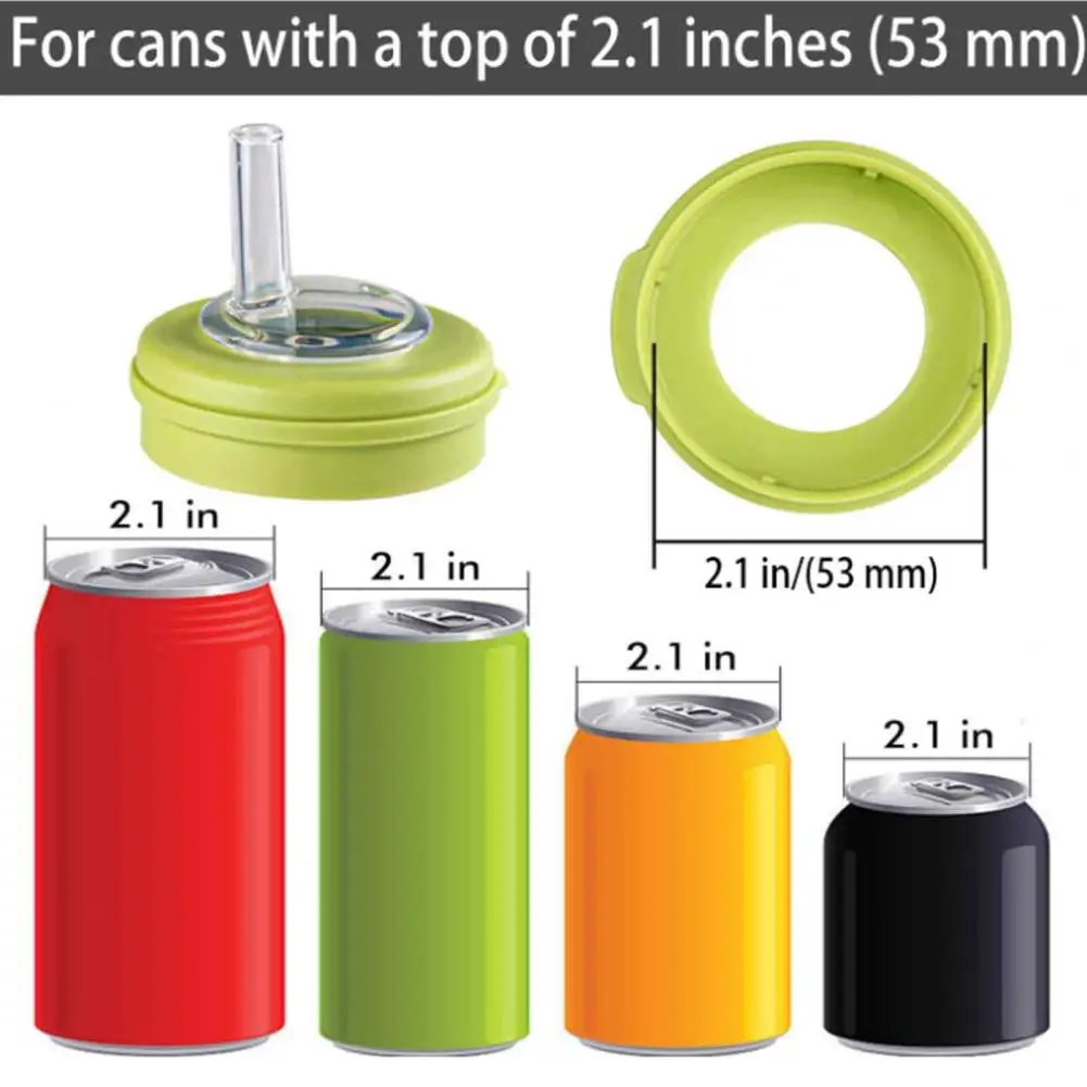 Tight Seal Cap Lid for Soda Drinks Reusable Silicone Soda Lids with Straw Leak-proof Pop Covers -free Beverage Caps for Secure