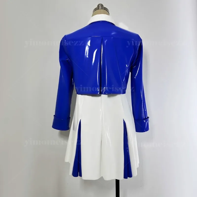 Косплей аниме костюм женский сине-белый костюм свидания повседневное платье комплект 2025