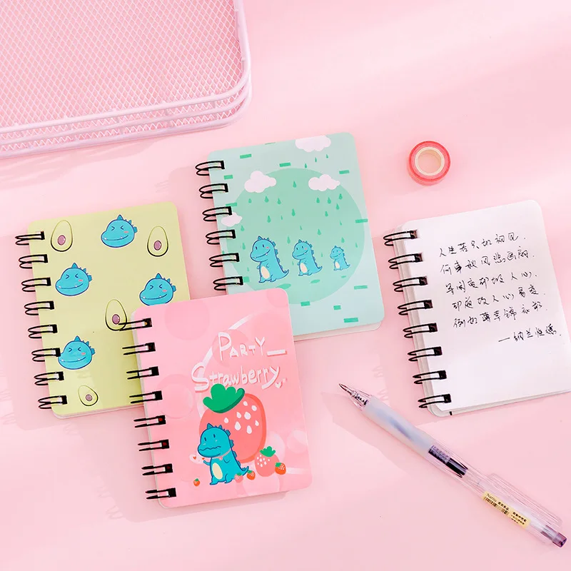 Notebooks Cartoon Cute Fun Dinosaur A7 Coil Book Cute Students Mini Portable Note Notebook Pocket Notebook