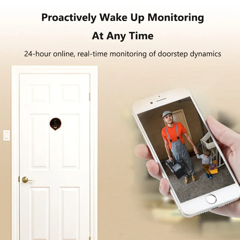 Campanello radar wireless Tuya da 4,3 pollici campanello per porte WiFi telecamera per fori mobili rilevamento movimento PIR visione notturna videocitofono 1080P per la casa