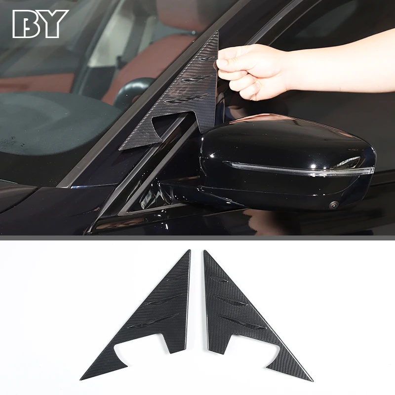 

Real Carbon Fiber Car A-pillar Triangle Decoration Cover Trim Stickers For BMW 3 Series G20 2020-2023 Exterior Accessories