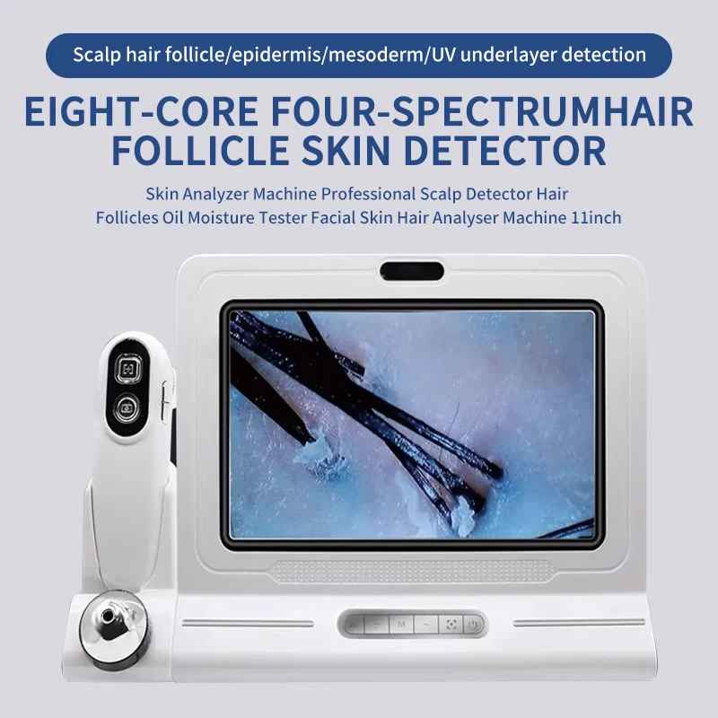 Skin Analyzer Machine Professional Scalp Detector Hair Follicles Oil Moisture Tester Facial Skin Hair Analyser Machine 11inch