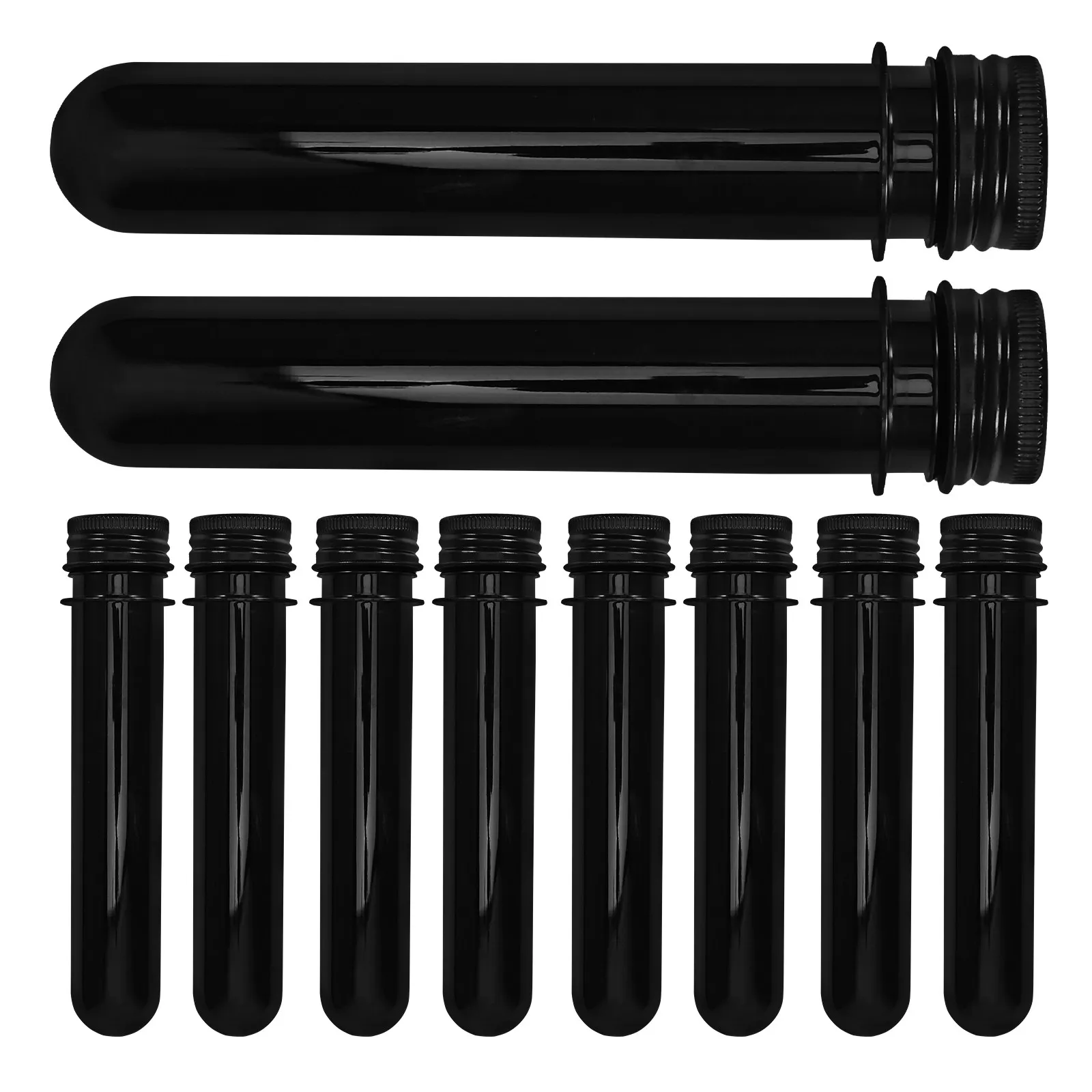 10Pcs Test Tube Bottles Plastic Clear Storage Tubes for Bath Salts Candy Face Mask Sheets Portable Sample Tube Small Vials with