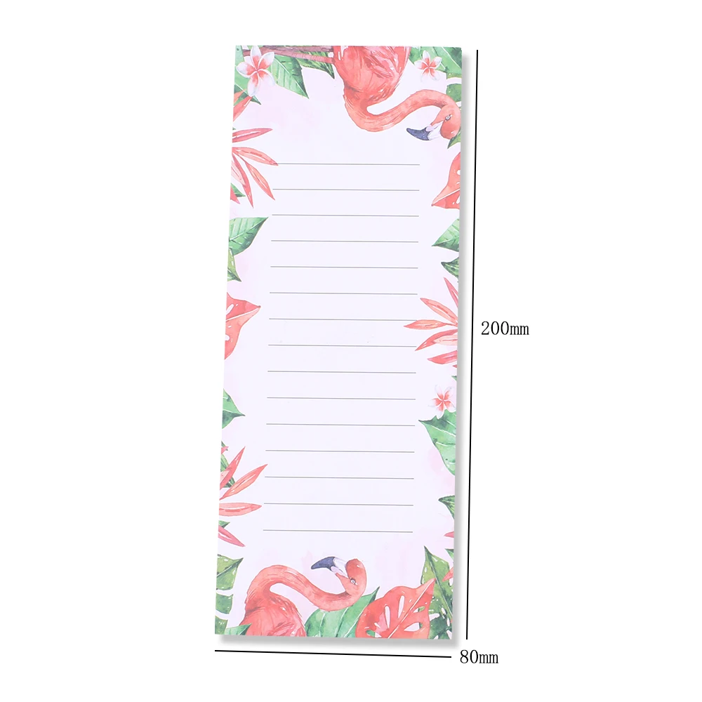 Imagem -06 - Japão Cute Long Magnetic Planners Nota Memo Pads Flamingo Notepad Frigorífico Verificar Compras to do List Notebook