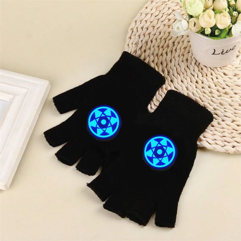 Cosplay Accessories Anime Fingerless Wrist Gloves Winter Warm Noctilucence Gloves Riding Open Fingered Protective Gloves Gifts