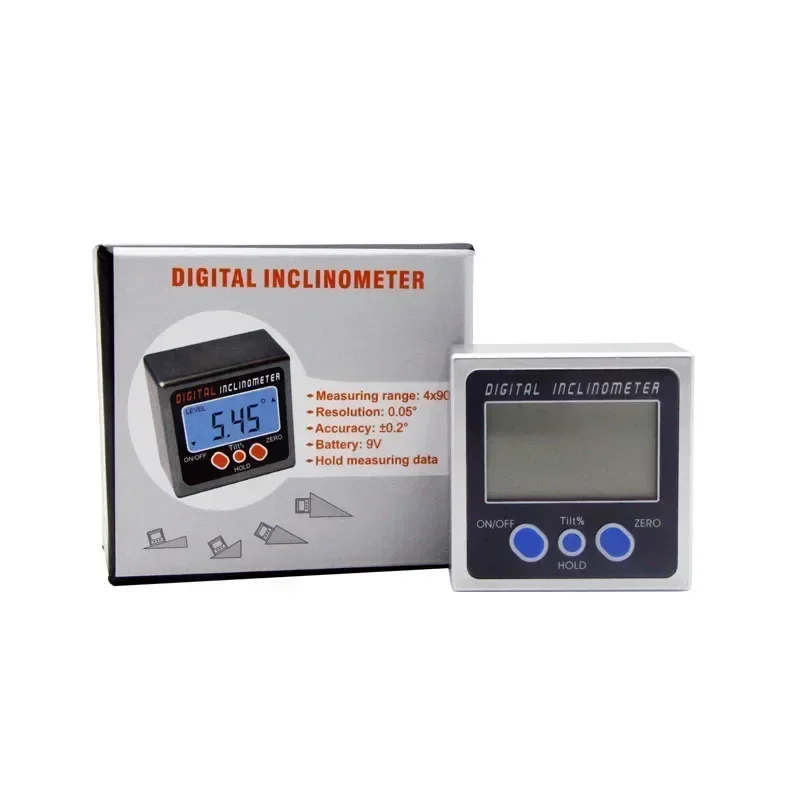4*90 Mini Digital Bevel Box Gauge Digital Inclinometer Protractor Angle Finder Gauge