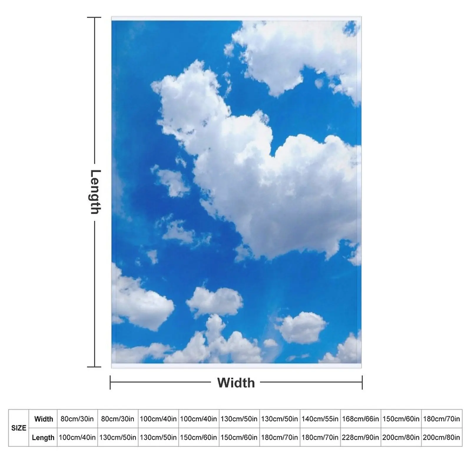 blue sky and clouds Throw Blanket Hairys Hairy Luxury Brand Luxury Designer Plaid on the sofa Sofa Quilt Blankets