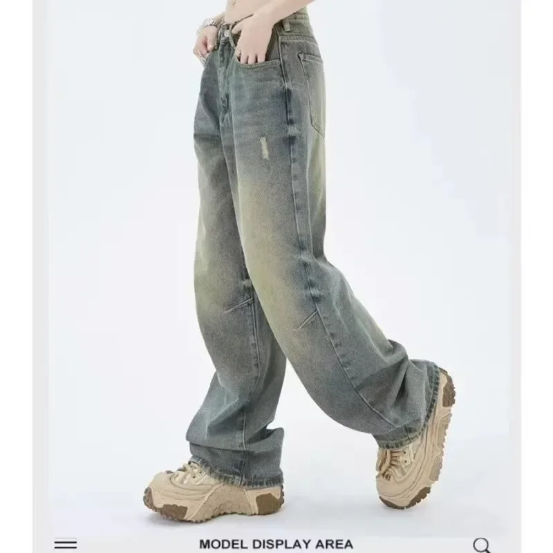 

Y2K Distressed Baggy Jeans Women Grunge Vintage 90s Oversize Wide Leg Denim Pants Gyaru Korean Style Harajuku Trousers