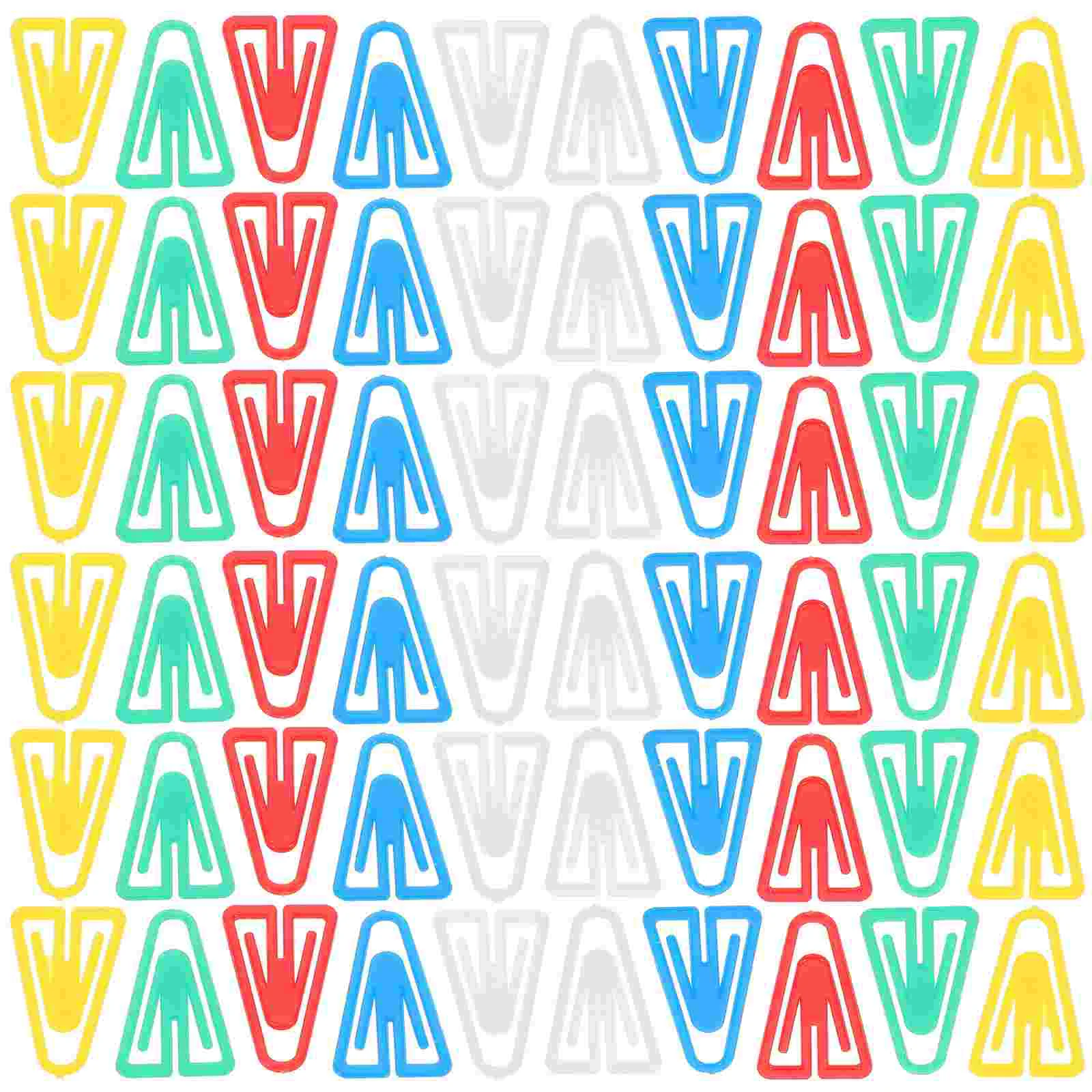 100 Pcs Triangular Paper Clip Exquisite Clips Office Document Small for File Plastic Decorative Paperclips Practical