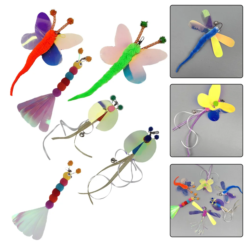 

6Pcs Cat Teasing Pole Replacement Interactive Kitten Plaything Pet Accessories Good Gift Idea for Cat Owners Pet Accessories