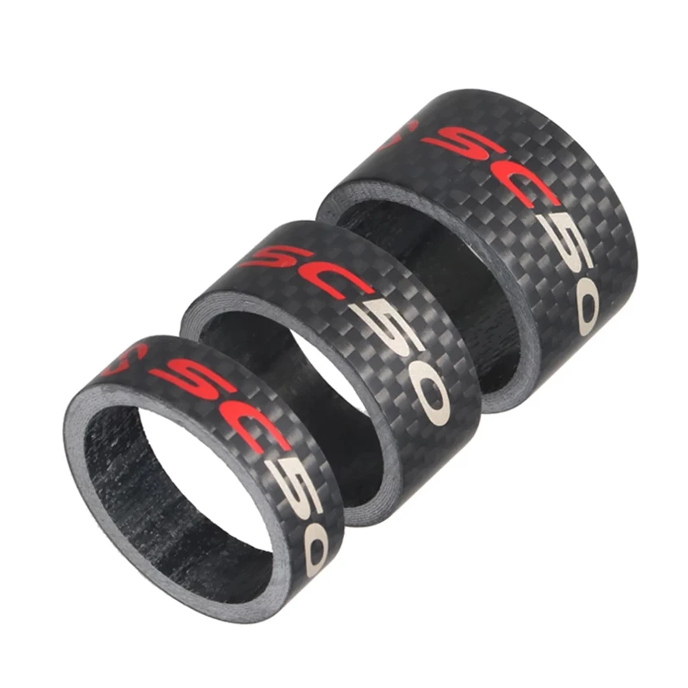 3pcs set SC50 Handle Bar Carbon Fiber Bicycle Headset 28.6mm Spacer Spacing Pad Bike Accessories Washer