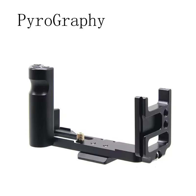 

PyroGraphy RX100VII/RX100VI/RX100V Arca L-bracket with Aluminum Handle Grip 1/4"Thread Holes Cold Shoe for Sony RX100VII/RX100VI