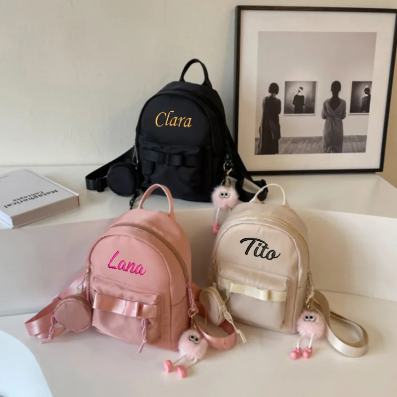 Oxford Cloth Backpack Casual Versatile Women\'s Bag Personalized Name Backpack Trend Mini Bag College Style Backpack
