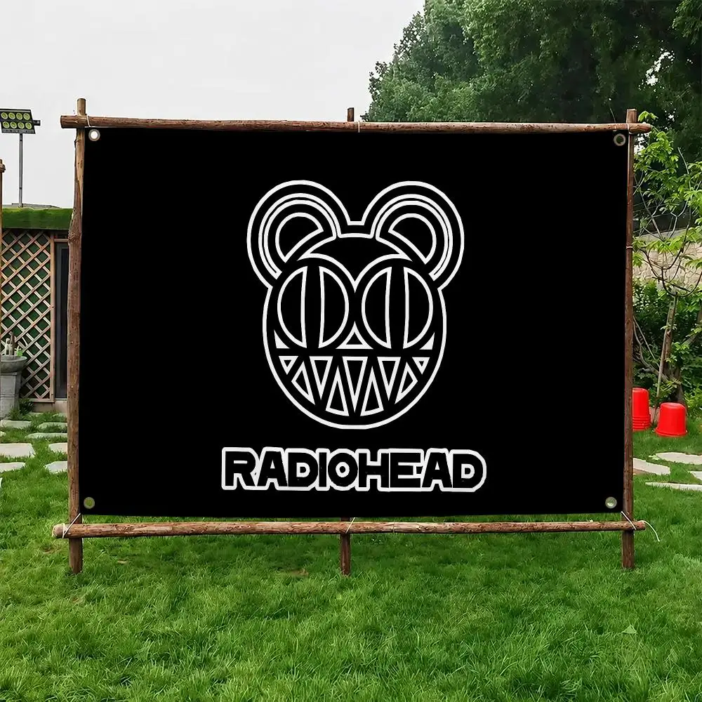 Music Rock Band R-Radiohead Flags Custom Wall Hanging Background Art Banner For Bedroom Home Living Room Outdoor Decor