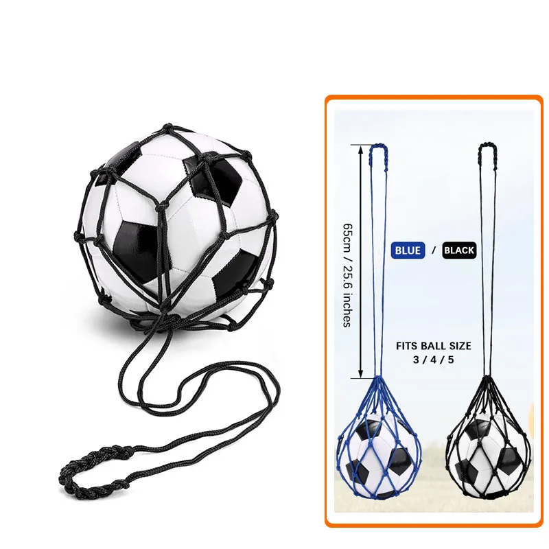 الشباب كرة القدم المدرب الذاتي ركلة صافي الجيب المهنية في الهواء الطلق الرياضة النايلون صافي كرة القدم كرة حمل حقيبة الصلبة شبكة كرة السلة حقيبة