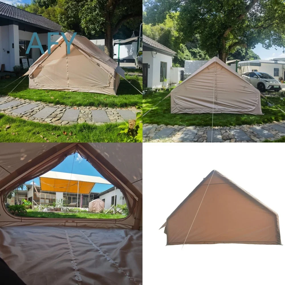 Outdoor Oxford Tarp Inflatable Camping Tent for 3-4 People Four Season Fast Auto Open Portable One Bedroom Tent for RV Travel