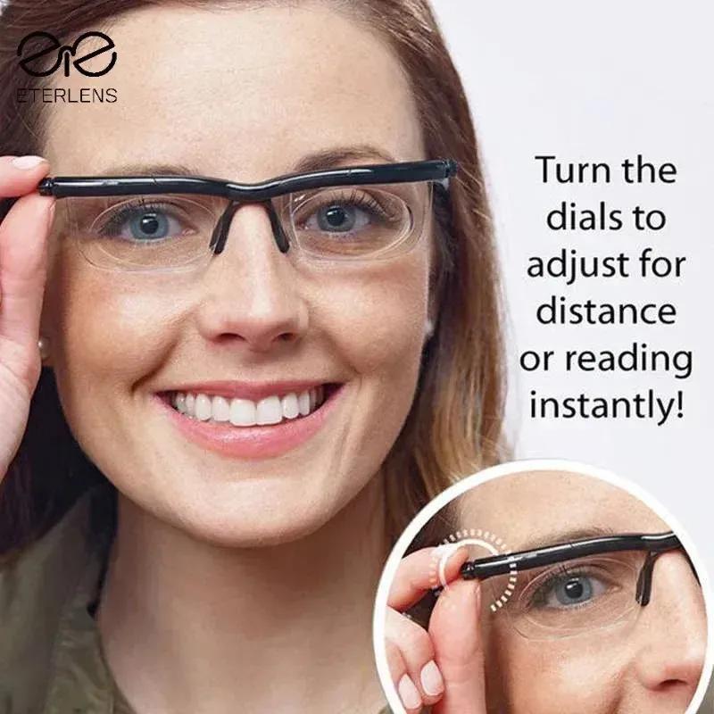 

Creative Focus Reading Glasses Anti-Blue Light Adjustable -6D+3D Degree of Presbyopia Glasses Far and Near Dual-use Eyeglasses