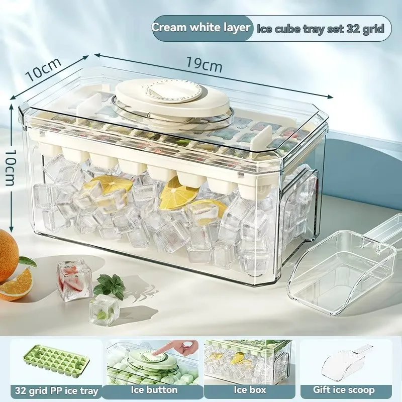 Reusable Frozen Ice Cube Mold Press with Cap PP Food Grade Plastic