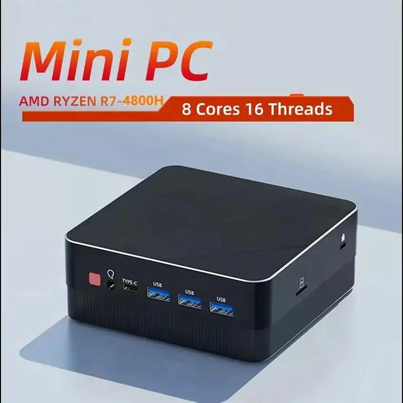 Top Mini PC Computer Gaming AMD Ryzen7 5825U R5 4500U 5500U Pocket Dual LAN WIFI6 4800H 5800H NUC Office DDR4 NVMe Four Display