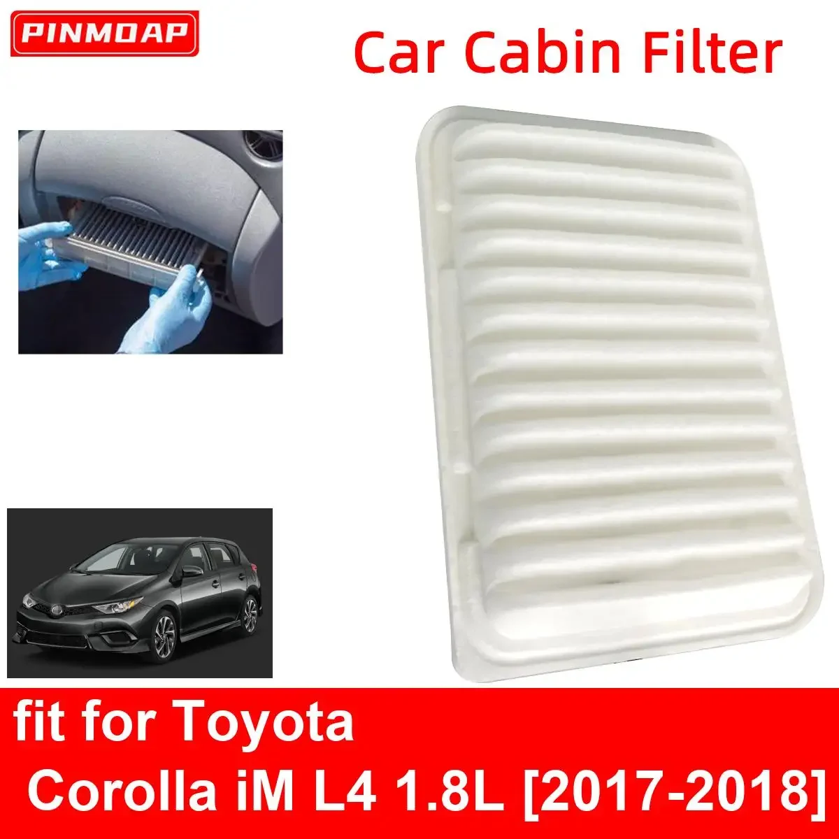 

Car Engine Cabin Air Filter for Toyota Corolla iM L4 1.8L 2017-2018 Auto Filters Carbon Fiber CA10190 17801-0D060 17801-0T030