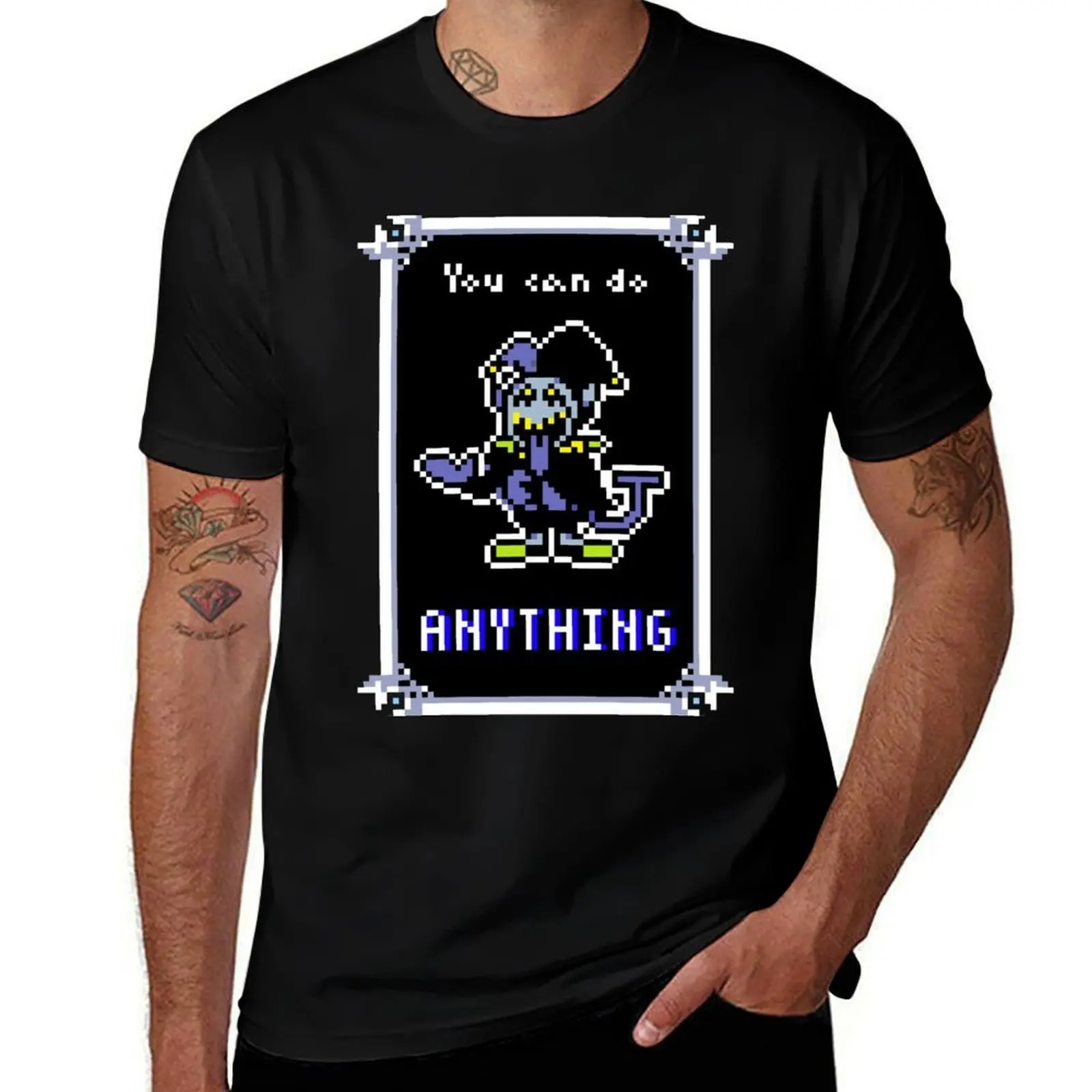 

Jevil- Deltarune Inspirational Poster T-Shirt t shirts for man graphic vintage funny t shirts dark humor T-Shirt
