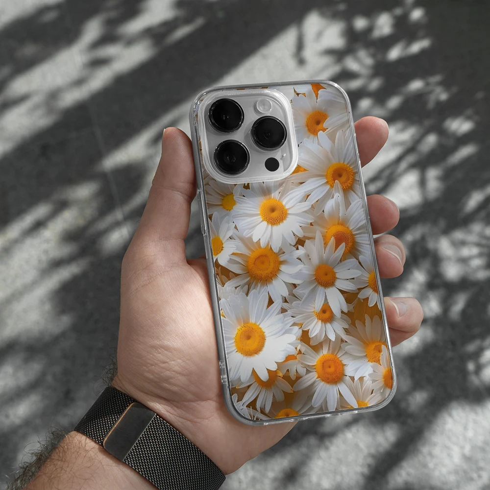 Fresh little Daisy Phone Case for IPhone 16 13 14 15 Pro Max Shock-proof Phone Case for IPhone 12 13 Mini X XR XS Soft Cover