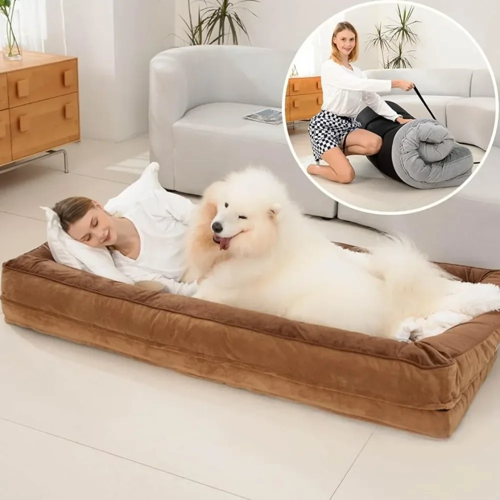 

Foldable Human Dog Bed Suitable for People Folding Bed With Mattress Extra Large Adult Dog Bed Large Mattress Puppy Pet Beds Big