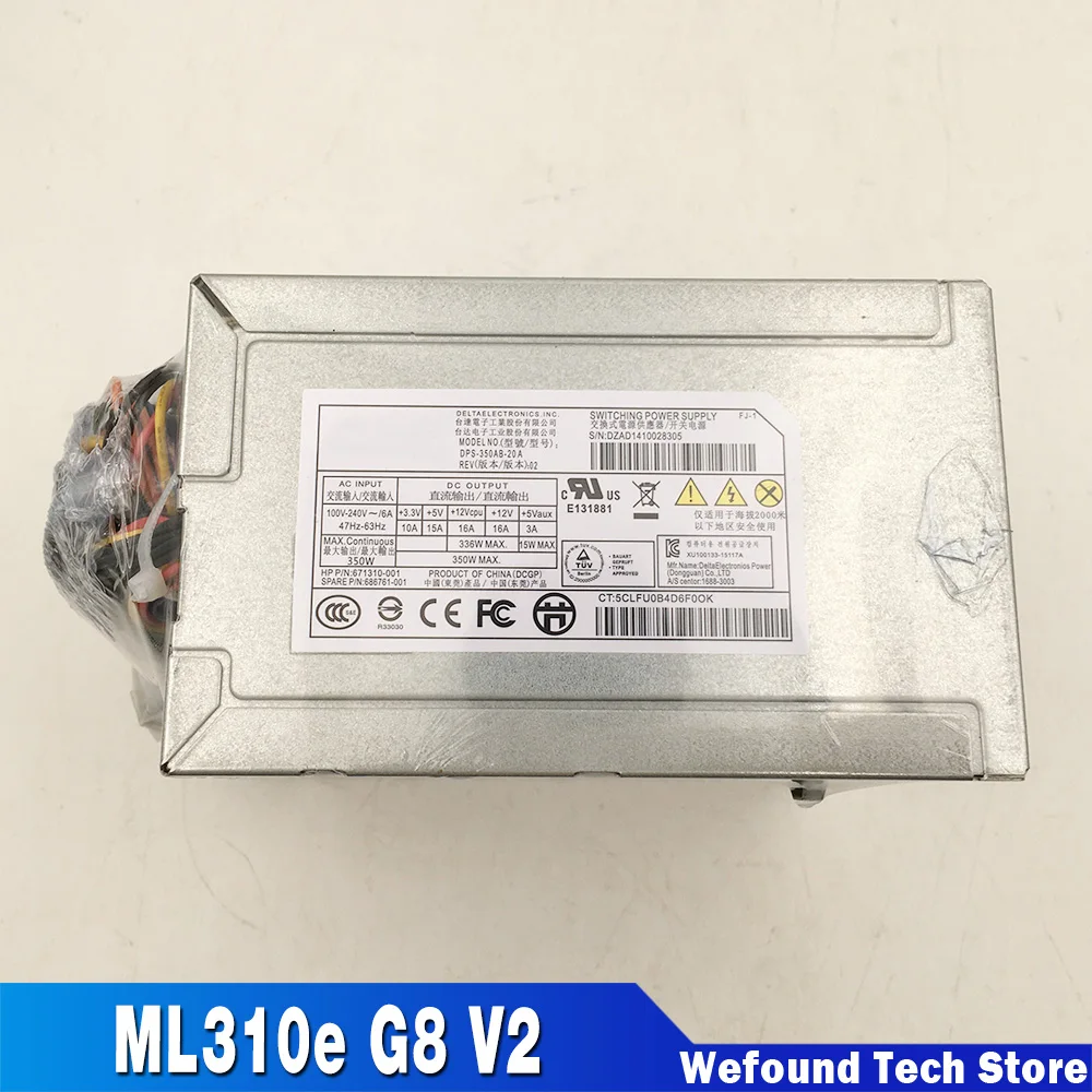 

For HP ML310e G8 V2 350W Power Supply Fully Tested DPS-350AB-20 A 671310-001 686761-001