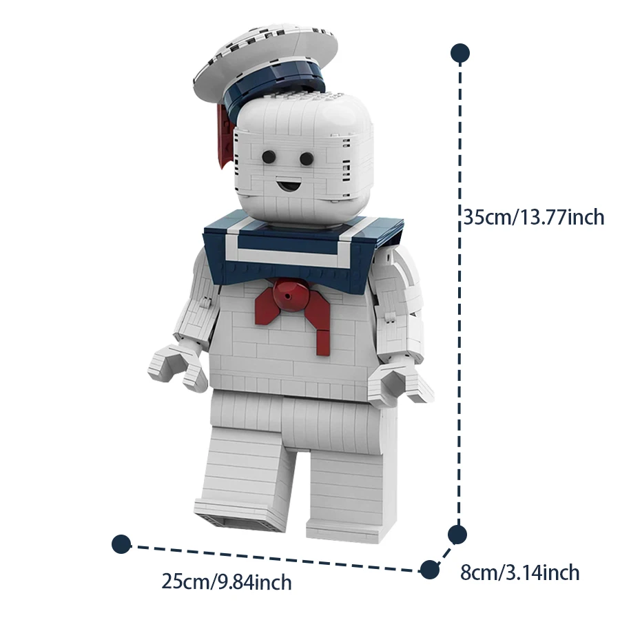 MOC-Ensemble de blocs de construction Ghostbustered Stay Puft pour enfants, homme correspondant, figurine de film classique, modèle Rick, jouets cadeaux