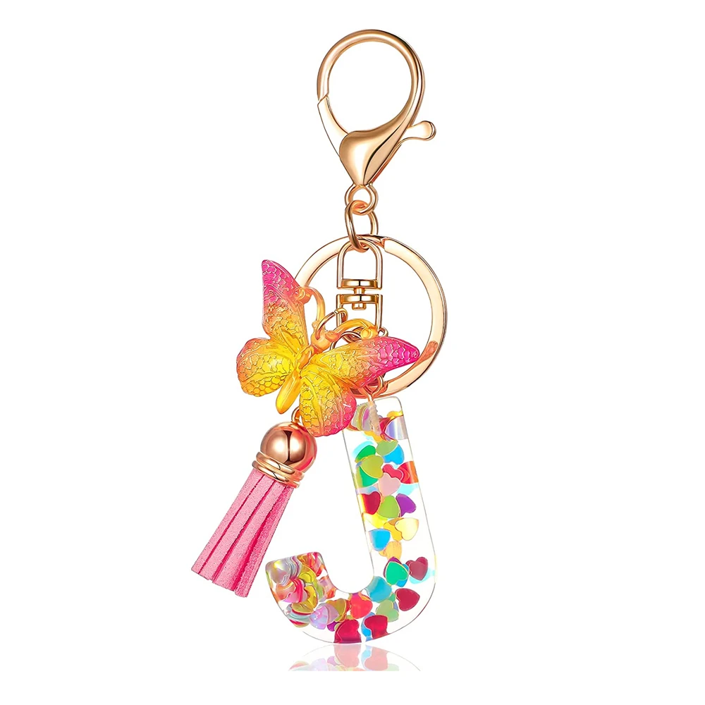 Mode DIY A-Z Buchstaben schlüsselbund Metall Halter Pendent Schlüssel Kette Frauen Auto Schlüssel Ring Einfache Brief Name Schlüssel Party geschenk Schmuck – Detail 5