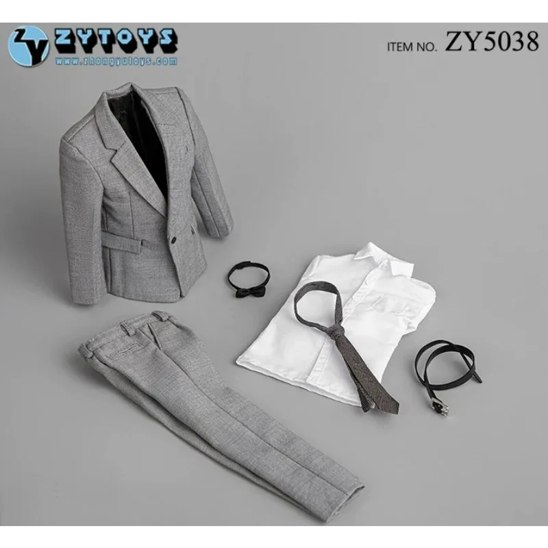 

ZY5038 1/6 Scale Male Soldier Khaki/Grey/Red Suit Coat Tie Belt Clothes Model for 12'' Action Figures Body Dolls Decor DIY
