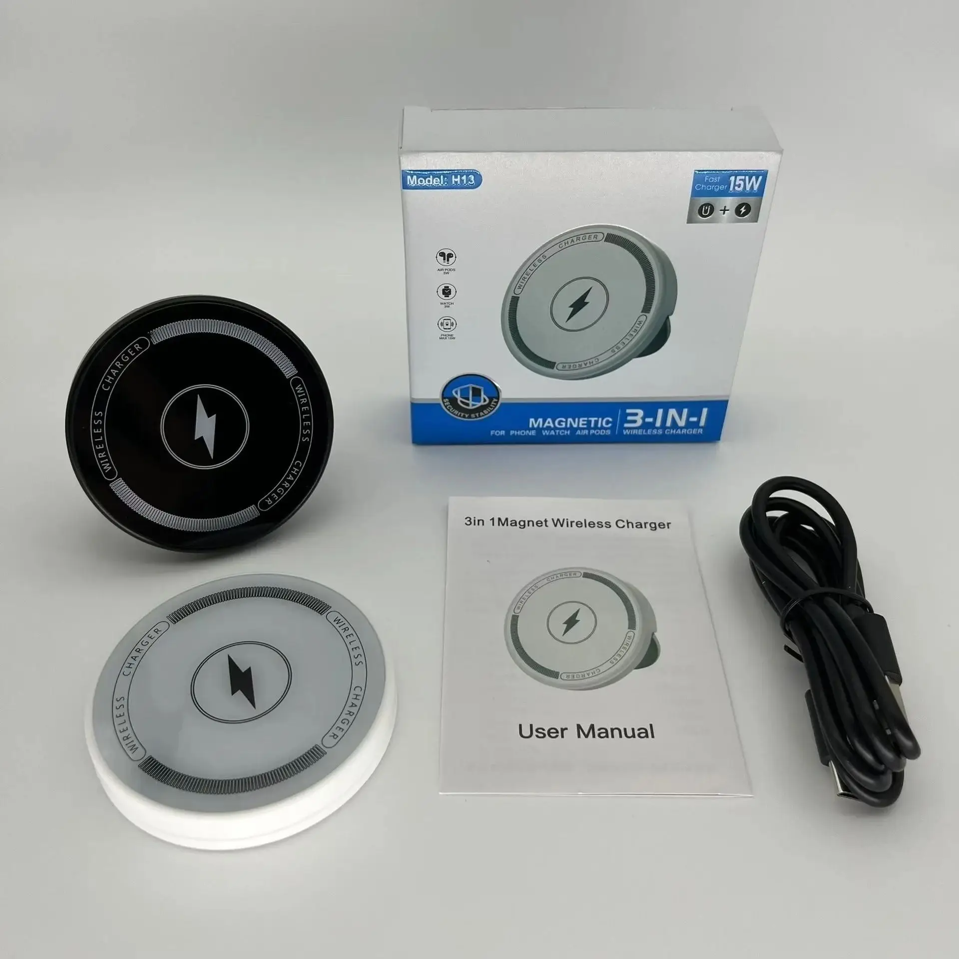 

Новая магнитная подставка для телефона с беспроводной зарядкой 3-в-1, зеркало для макияжа, подставка для телефона Magsafe, изысканная доставка в штучной упаковке