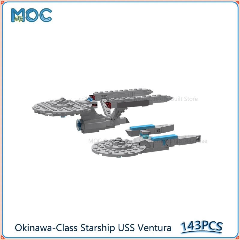 Okinawa-Class Starship USS Ventura Model MOC Building Blocks DIY Assemble Bricks Space Educational Display Toys Gifts 143PCS