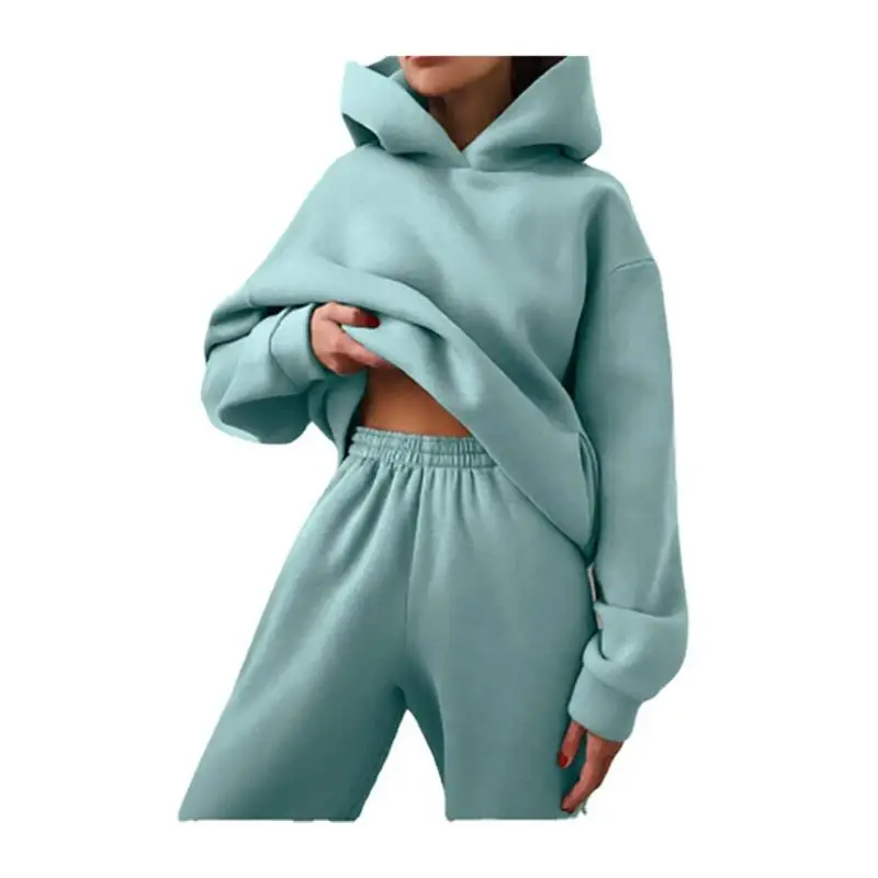 Conjunto de Suda con Capucha para Mujer, Dos Piezas, Cómodo, Informal, Conjunto de Moda, Colección de Otoño, Uso Versátil...