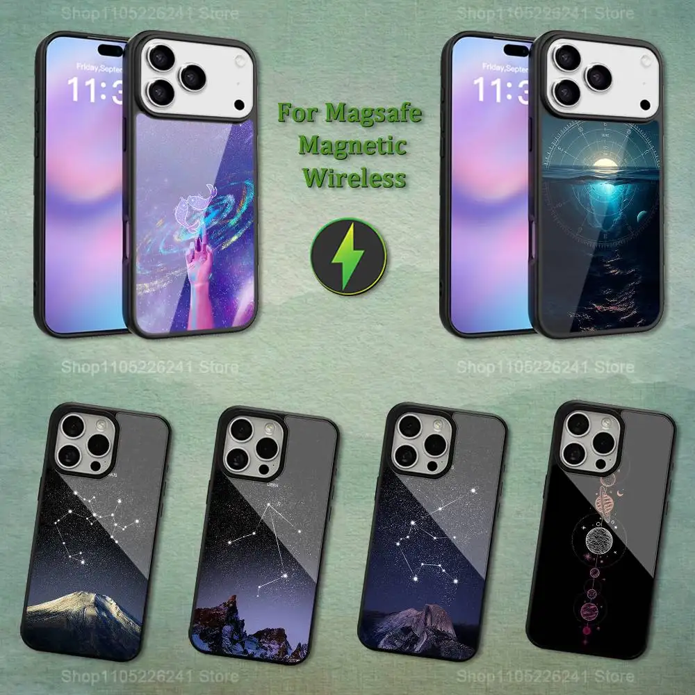 

Constellations Art For iPhone 16,14,13,15,11,12,17,Plus,Mini, Pro,For Magsafe,Max,Magnetic Wireless Charging Case