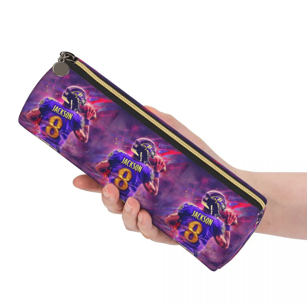 Lamar Jackson Pencil Cases Pen Holder Cylinder Pen Box Pencil Bag for Boy Girl Stationery Supplies