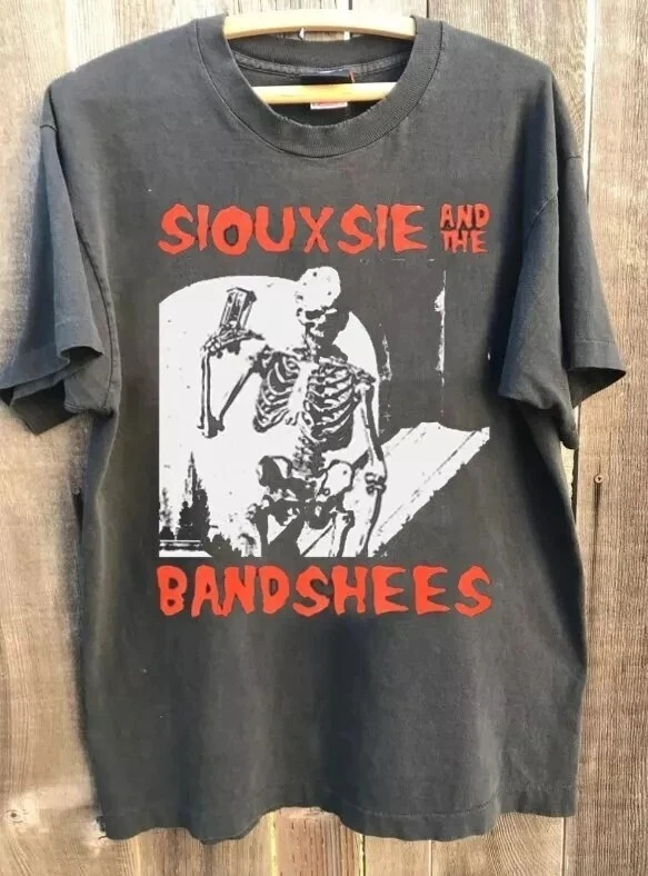 Siouxsie and The Banshees Rock Band Short Sleeve Charcoal Color Shirt Men Women
