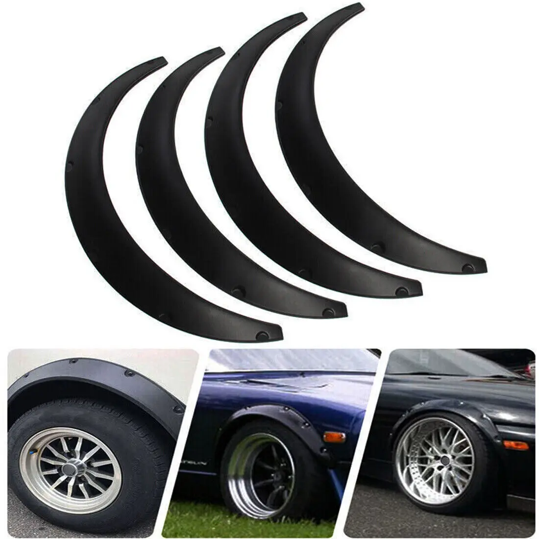 4Pcs Universal Flexible Cars Body Fender Flares Extension Wide Wheel Arches 89CM