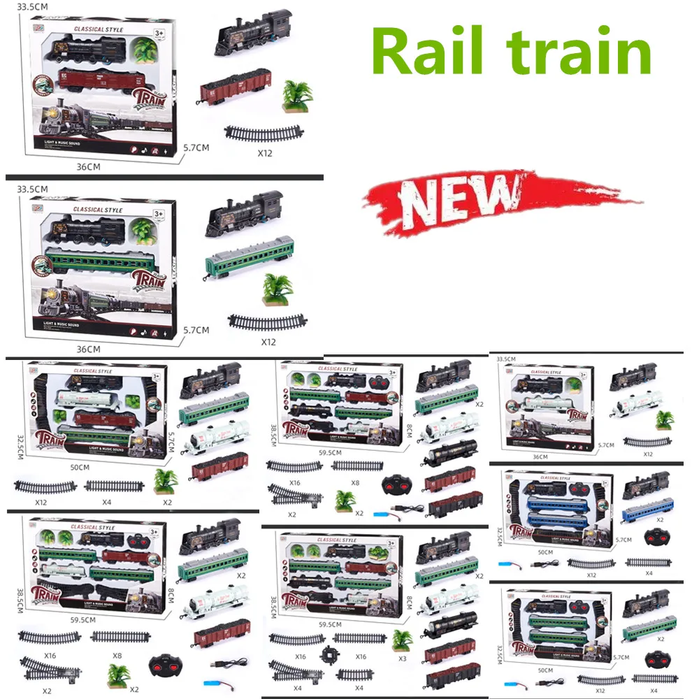 Electric Train Toy Set Car Railway Tracks Railway Toys Model  Battery Operated Classical Simulation High-Speed Rail Toys