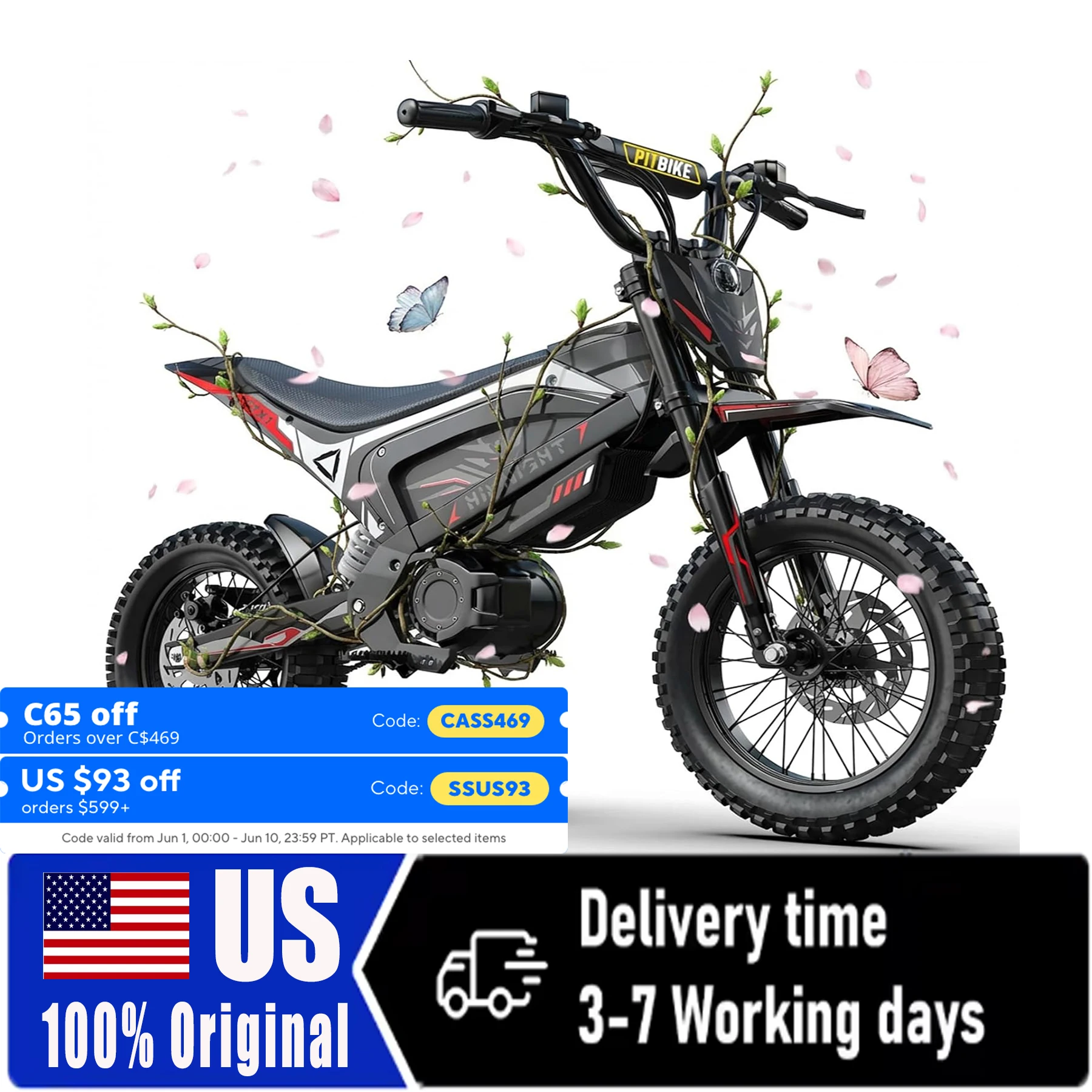 HIKNIGHT GTX1 3000W Youth Off road Electric Motorcycle. The E-type off-road motorcycle has a waterproof aluminum alloy frame and a shock-absorbing frame that is suitable for all terrains including mountains, beaches, and all terrain.