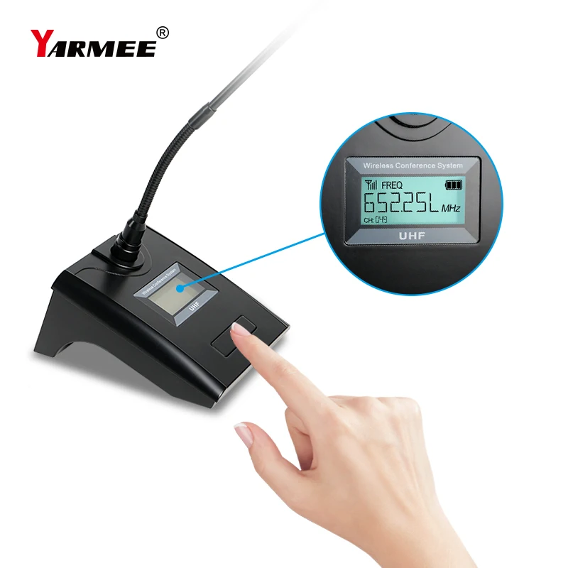 YARMEE Wireless Gooseneck Microphone USB Receiver Desktop Studio Office Meeting Speech Mic Professional Audio Speaker 500-980mhz