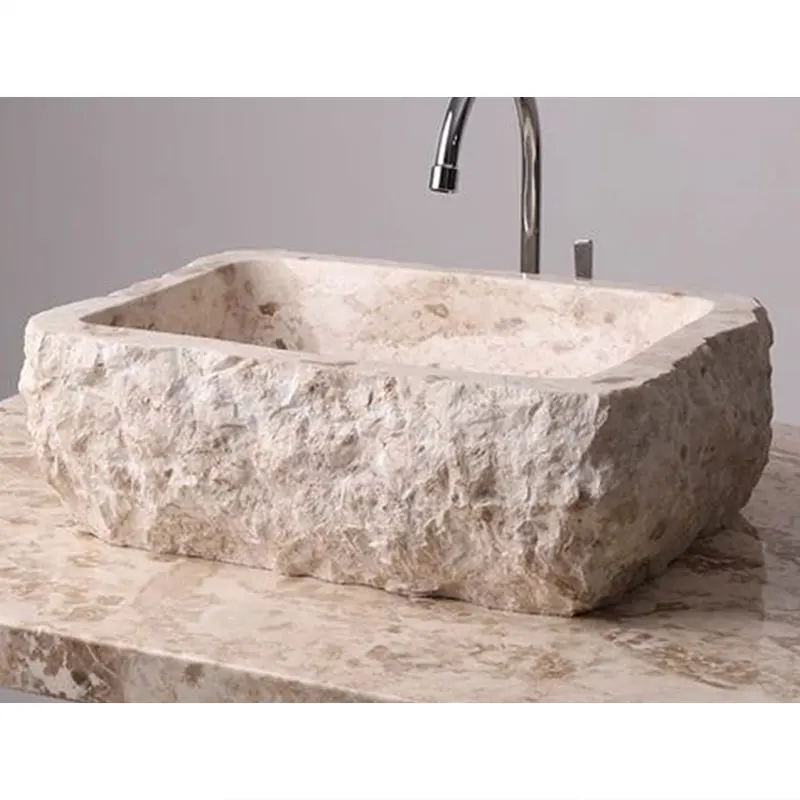 

New design vanity sink white limestone natural surface washbasin countertop ceramic oval bathroom