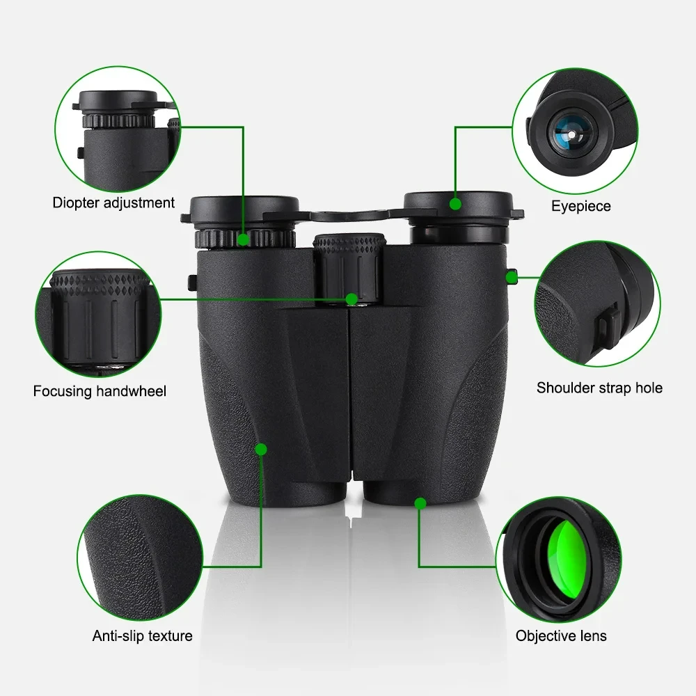 12x25 HD Binoculars Portable Powerful Binocular Telescope for Outdoor Activities Camping Hiking for Adults Kids Gifts