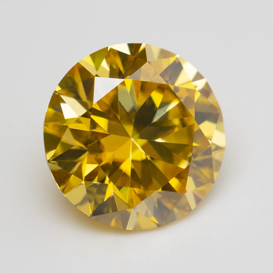 Pierre de moissanite jaune avec certificat, 0.5-5,0 ct GRA, ignorez Moissanita adt Gemstones, Pass Diamond Tester