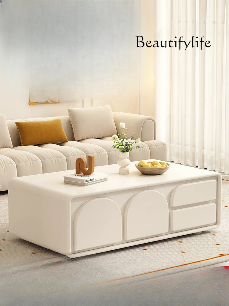 

Кофейный столик в кремовом стиле, шкафчик для телевизора, комбинированный домашний высококлассный креативный высококлассный кофейный столик для гостиной в маленькой квартире