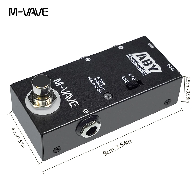 

Professional ABY Line Selector, M-VAVE True Bypass A/B/Y Switch for Guitar & Bass, Stage Use