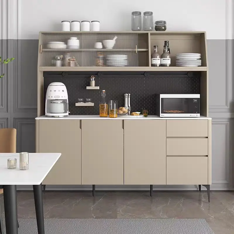 

cabinet dining room kitchen living room hole board solid wood high cabinet storage wine integrated wall