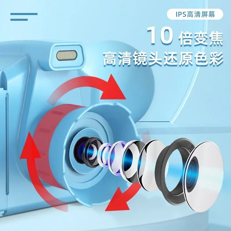 Aparat fotograficzny dla dzieci, różowy, z drukarką termiczną, nagrywanie wideo 1080P HD, aparat cyfrowy z lampą błyskową, karta 32GB, zabawka dla dzieci, prezent urodzinowy