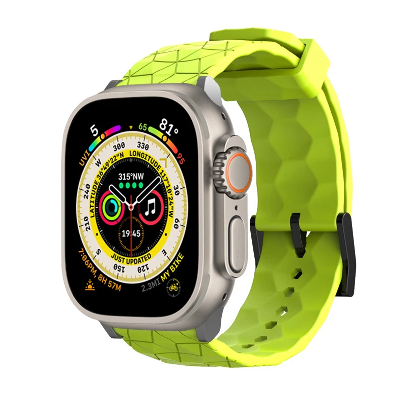 

Sports Football Pattern Strap For Apple Watch Band Ultra 49mm 45mm 44mm 41mm 40mm Silicone Correa Bracelet iwatch 8 7 6 5 4